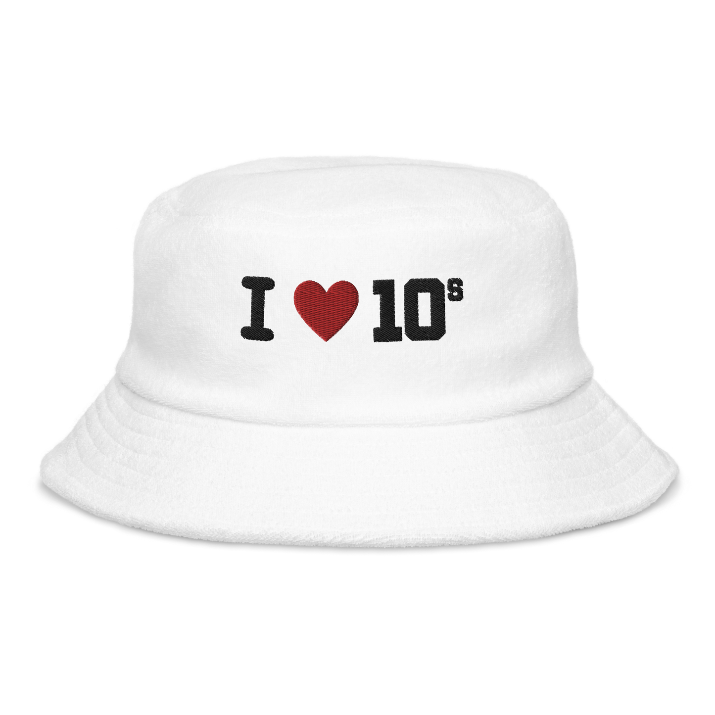 Sqdltd ILUV10s Unstructured terry cloth bucket hat BL