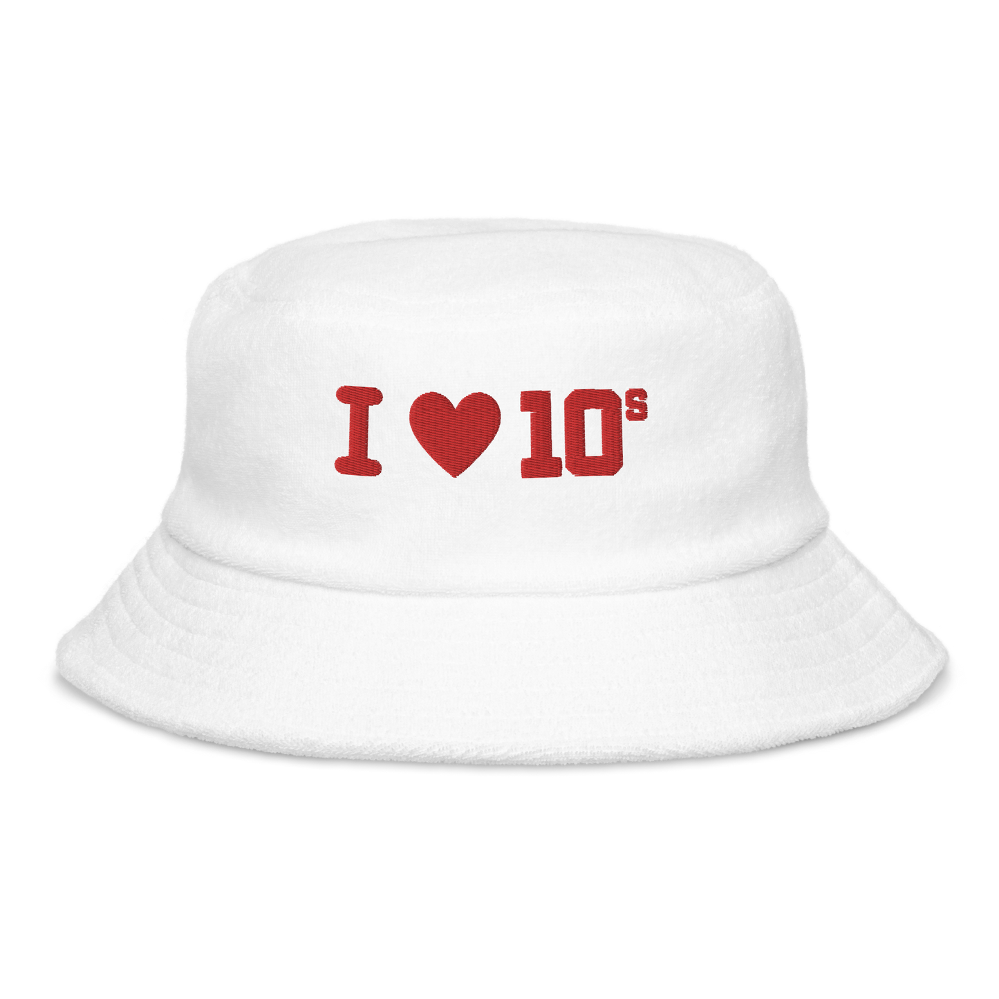 Sqdltd ILUV10s Unstructured terry cloth bucket hat VRed