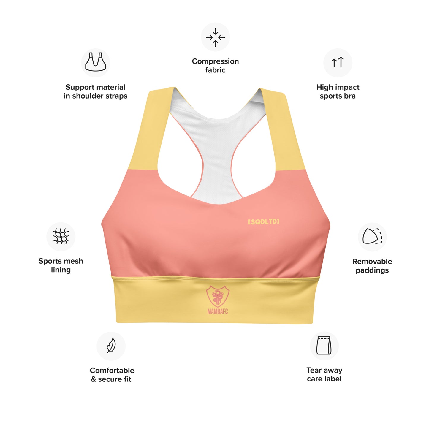 Sqdltd SP24 Mamba Longline sports bra Desert