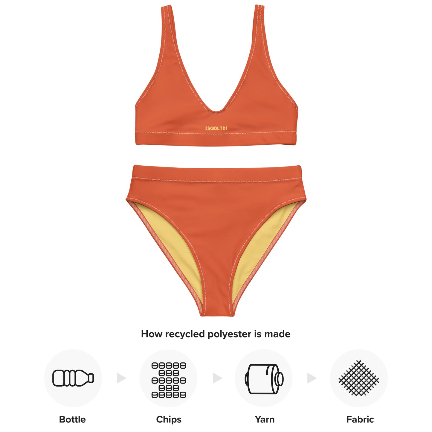 Sqdltd SP24 Recycled high-waisted bikini Orangeade