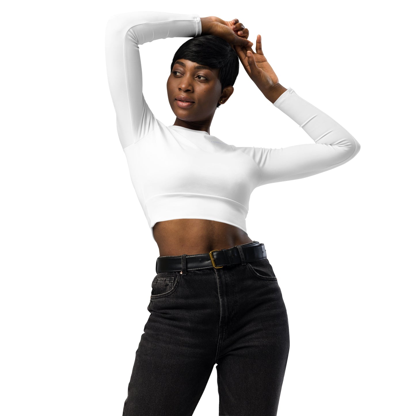 Sqdltd SP24 Recycled long-sleeve crop top BRWL