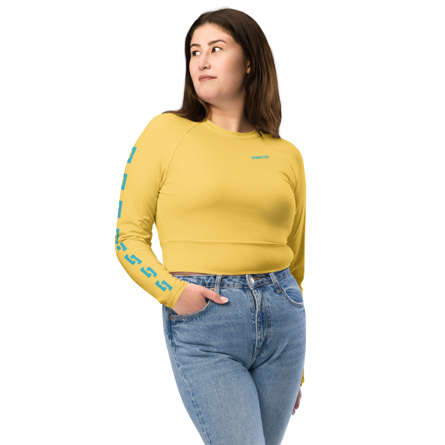 Sqdltd SP24 Recycled long-sleeve crop top Popsicle