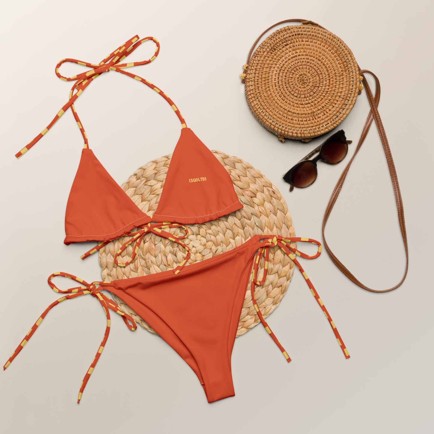 Sqdltd SP24 recycled string bikini Orangeade