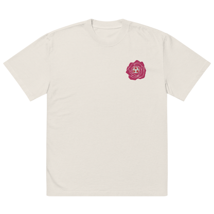 Sqdltd Football Rose Embroidered Oversized faded Tee
