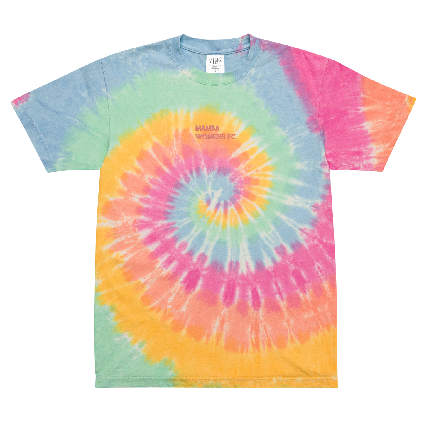 Sqdltd X Mamba Womens FC Embroidered Text Oversized tie-dye Tee