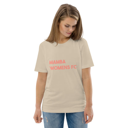 Sqdltd X Mamba FC Text SP24 Unisex organic cotton Tee Desert