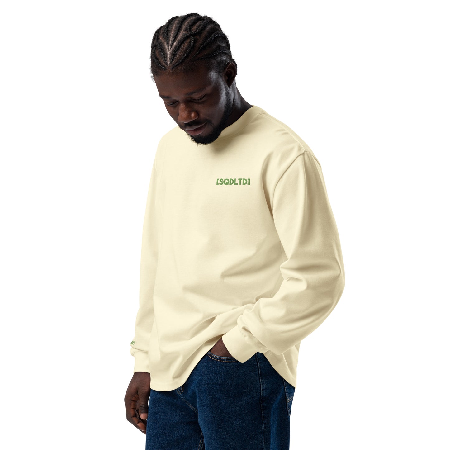 Sqdltd AU24 Embroidered Logo Premium heavyweight Long Sleeve Ramsay Green