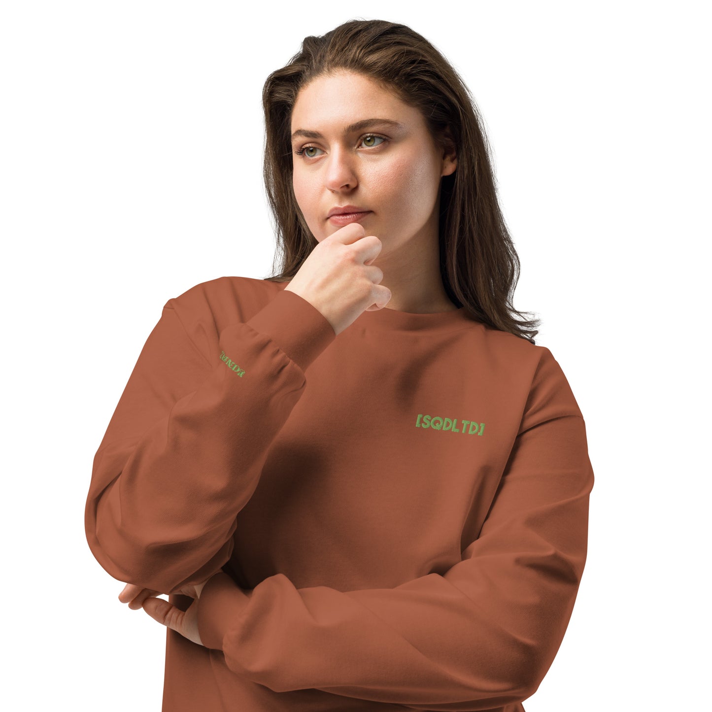 Sqdltd AU24 Embroidered Logo Premium heavyweight Long Sleeve Ramsay Green