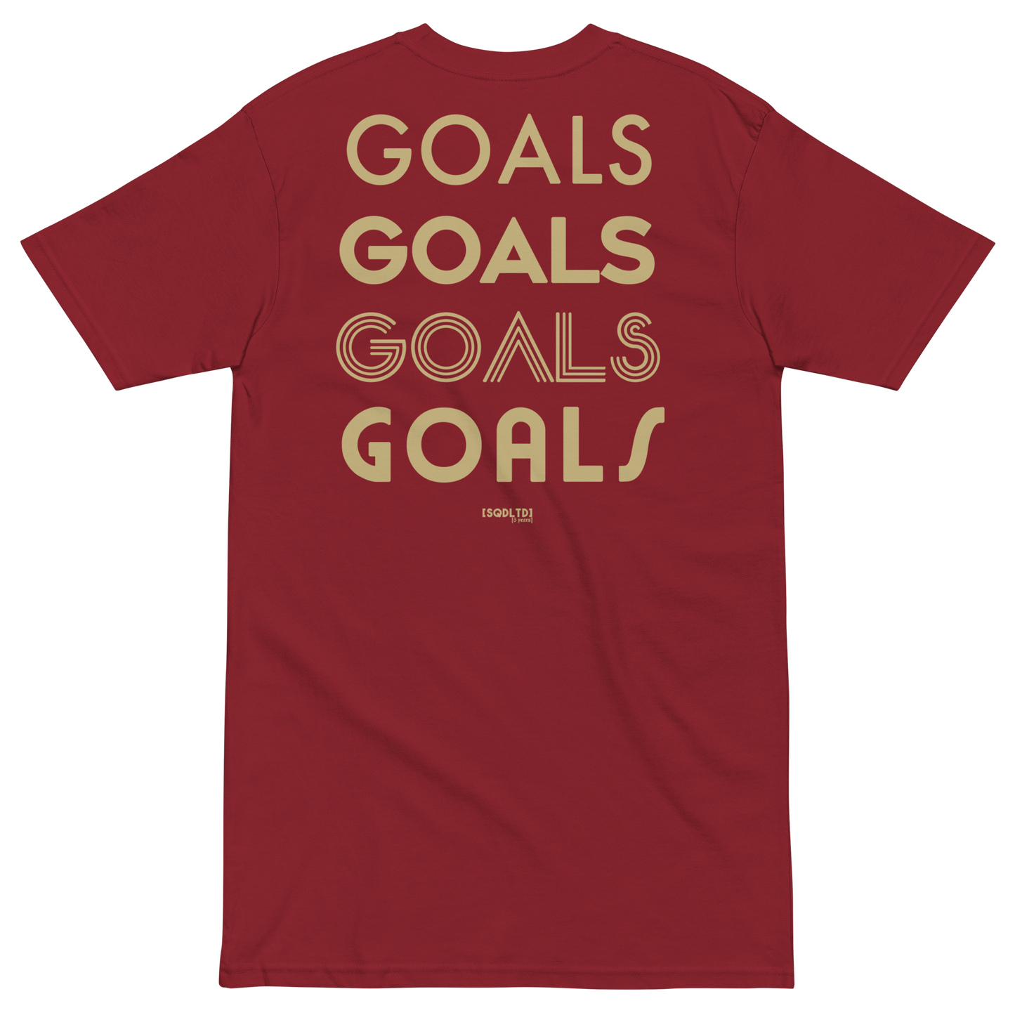 Sqdltd 4 Goals 5-Years Men’s premium heavyweight tee