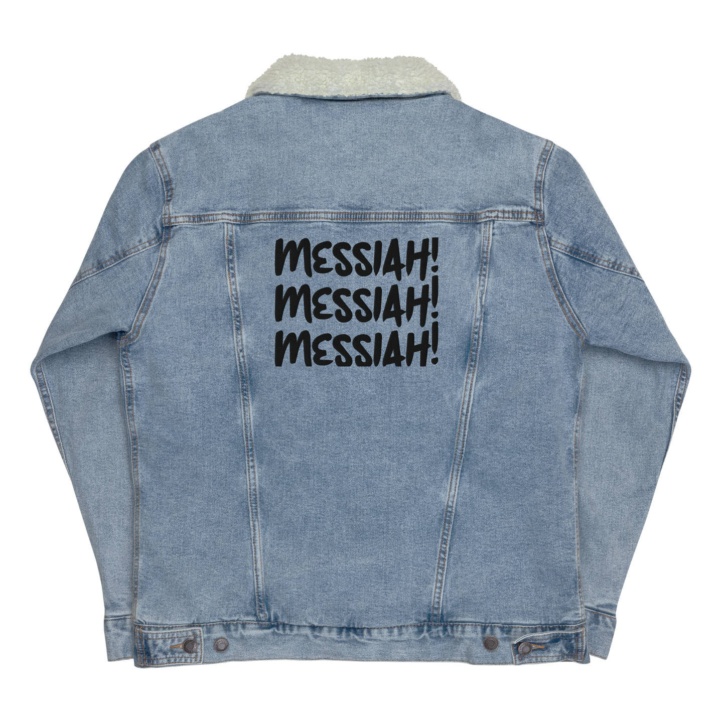 Sqdltd Messiah Unisex denim sherpa jacket BL